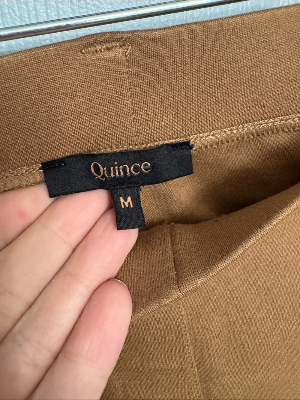 Quince Women’s Ultra Stretch Ponte Straight Leg Pants Medium Roasted Pecan Brown